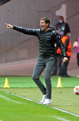 21.10.2021, xovx, Fußball UEFA - Europa League, Eintracht Frankfurt - Olympiakos Piräus Trainer Oliver Glasner (Eintracht Frankfurt) (DFL DFB REGULATIONS PROHIBIT ANY USE OF PHOTOGRAPHS as IMAGE SEQUENCES and or QUASI-VIDEO) emspor Frankfurt