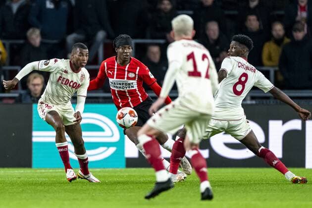 EINDHOVEN, Netherlands, 21-10-2021, football, Philips stadium, Europa League, season 2021 2022, during the match PSV - Monaco, PSV player Noni Madueke PSV - Monaco  x13998435x Copyright: