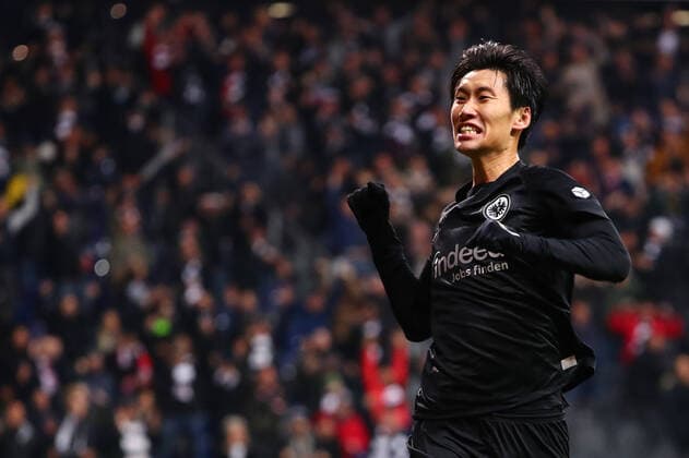 Daichi Kamada (Frankfurt) feiert sein Tor zum 3:1 gegen Piraeus Eintracht Frankfurt vs Olympiakos Piraeus, Fussball, Europa League, 21.10.2021 Eintracht Frankfurt vs Olympiakos Piraeus, Fussball, Europa League, 21.10.2021 Frankfurt Copyright: xEibner-Pressefotox EP_RWS