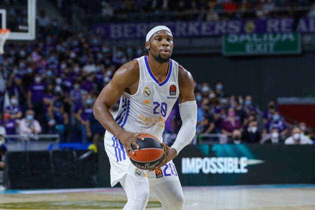 15th October 2021; Wizink Center; Madrid, Spain; Turkish Airlines Euroleague Basketball , Real Madrid versus Fenerbahce Beko Istanbul; Guerschon Yabusele (Real Madrid Baloncesto) & xa0;in action during the match  ActionPlus12332415 AgenciaLOF