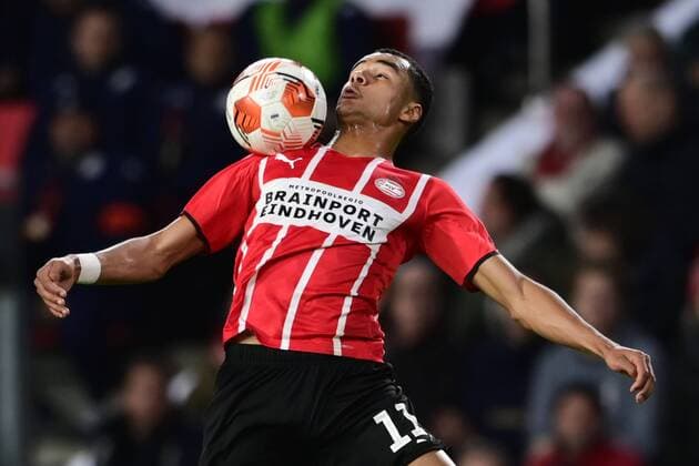 EINDHOVEN - Cody Gakpo of PSV during the UEFA Europa League match between PSV Eindhoven and AS Monaco at Phillips Stadium on October 21, 2021 in Eindhoven, Netherlands. ANP OLAF KRAAK UEFA Europa League 2021 2022 xVIxANPxSportx xxANPxIVx