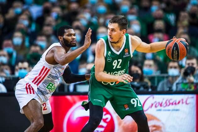 2021-10-21 Kaunas Lithuania. Zalgiris Kaunas plays vs Bayern Munich Euroleague basketball game in Kaunas arena on Thursday 21 of October 2021. Kaunas Lithuania KKF20211021_3953  Copyright: xKarolisxKavolelisx Euroleague basketball sport