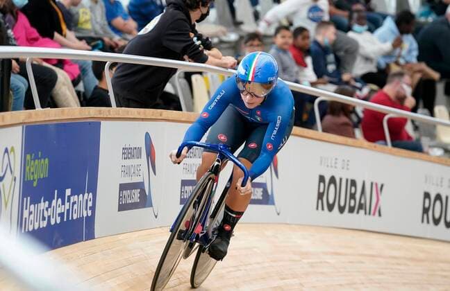 Miriam VECE of Italy in Qualifying Womens Sprint during UCI 2021 Track World Championships on October 21, 2021 at Jean Stablinksi Velodrome in Roubaix, France Noxthirdxpartyxsales,xHOLLANDxOUT  (172415843)