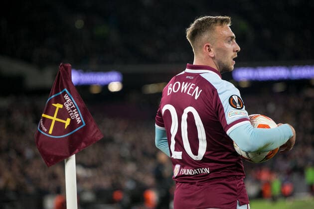West Ham United v KRC Genk: Group H - UEFA Europa League Jarrod Bowen of West Ham stands on during the UEFA Europa League match between West Ham United and KRC Genk at the London Stadium, Stratford on Thursday 21st October 2021. London Greater London United Kingdom  Copyright: xMIxNewsx fletcher-westhamu211021_npjyG