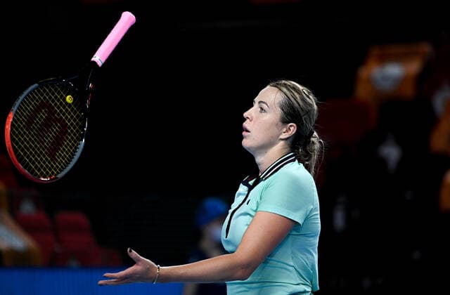 6678072 22.10.2021 Russia s Anastasia Pavlyuchenkova is pictured during the women s singles quarterfinal tennis match against Czech Republic s Marketa Vondrousova at the Kremlin Cup, in Moscow, Russia. Alexey Filippov Sputnik Russia Tennis Kremlin Cup  8b5298ffe247274b