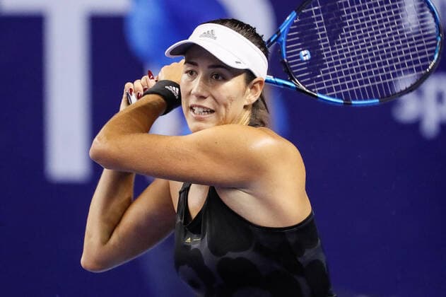 VTB Kremlin Cup 2021 International Tennis Tournament Garbine Muguruza of Spain during the women s singles quarterfinal tennis match of the WTA, Tennis Damen 500 VTB Kremlin Cup 2021 International Tennis Tournament against Anett Kontaveit of Estonia at the Luzhniki Palace of Sports on October 22, 2021 in Moscow, Russia. Moscow Russia  Copyright: xMikexKireevx kireev-notitle211022_npdO2