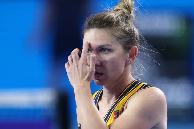MOSCOW, RUSSIA - OCTOBER 22: Simona Halep during The VTB Kremlin Cup on October 22, 2021, at Irina Viner-Usmanova Gymnastics Palace in Moscow, Russia. (Photo by Anatoliy Medved Icon Sportswire) TENNIS: OCT 22 VTB Kremlin Cup Icon2110221985