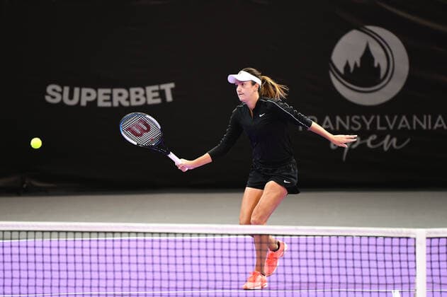 Qualifications for WTA, Tennis Damen 250 Transylvania Open 2021 in Cluj-Napoca Romania, 23 October 2021 in BT Arena Anna Danilina in action during Aleksandra Krunic (SER) v Anna Danilina (RUS) Qualifications for WTA 250 Transylvania Open 2021 in Cluj-Napoca Romania, 23 October 2021 in BT Arena Cluj-Napoca Cluj Romania Copyright: xAncaxTepeix