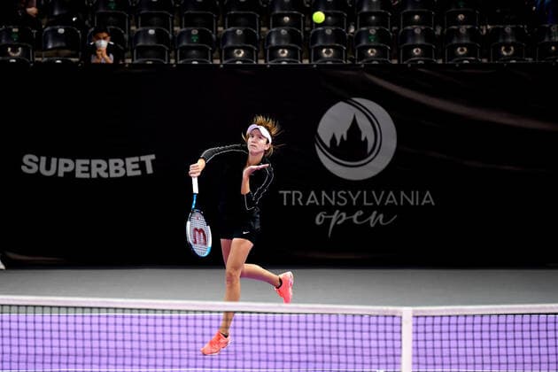 Qualifications for WTA, Tennis Damen 250 Transylvania Open 2021 in Cluj-Napoca Romania, 23 October 2021 in BT Arena Anna Danilina in action during Aleksandra Krunic (SER) v Anna Danilina (RUS) Qualifications for WTA 250 Transylvania Open 2021 in Cluj-Napoca Romania, 23 October 2021 in BT Arena Cluj-Napoca Cluj Romania Copyright: xAncaxTepeix