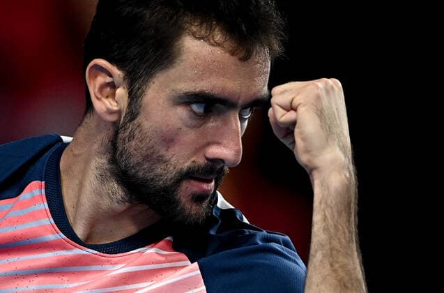 6679159 23.10.2021 Croatia s Marin Cilic reacts during the men s singles semifinal tennis match against Lithuania s Ricardas Berankis at the Kremlin Cup, in Moscow, Russia. Alexey Filippov Sputnik Russia Tennis Kremlin Cup  18b4f991dd900d3d