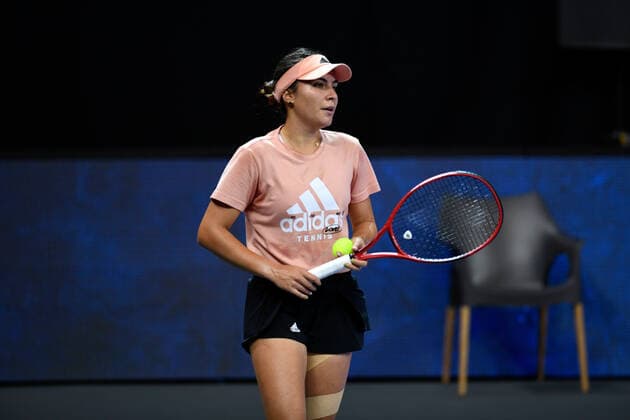 Qualifications for WTA, Tennis Damen 250 Transylvania Open 2021 in Cluj-Napoca Romania, 23 October 2021 in BT Arena Elena Gabriela Ruse (ROU) in action during free practice on day one of Qualifications for WTA 250 Transylvania Open 2021 in Cluj-Napoca Romania, 23 October 2021 in BT Arena Cluj-Napoca Cluj Romania Copyright: xAncaxTepeix