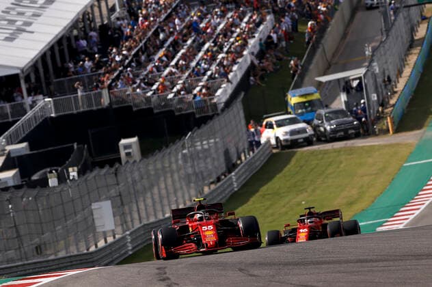 55 Carlos Sainz (ESP, Scuderia Ferrari Mission Winnow), F1 Grand Prix of USA at Circuit of The Americas on October 23, 2021 in Austin, United States of America. (Photo by HOCH ZWEI) Austin United States of America