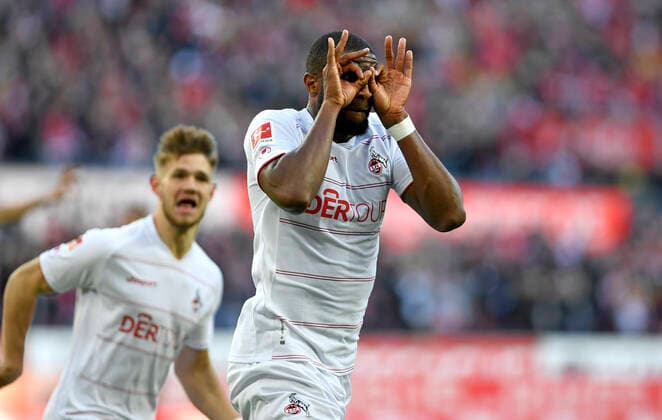 Sport Themen der Woche KW42 Sport Bilder des Tages 24.10.2021, Koeln, Deutschland, RheinEnergieSTADION, 1. FC Koeln vs. Bayer 04 Leverkusen - 1. Bundesliga, Anthony Modeste (1. FC Koeln) (Foto EU-Images) DFB DFL REGULATIONS PROHIBIT ANY USE OF PHOTOGRAPHS AS IMAGE SEQUENCES AND OR QUASI-VIDEO. Koeln RheinEnergieSTADION Nordrhein-Westfalen Deutschland *** 24 10 2021, Koeln, Germany, RheinEnergieSTADION, 1 FC Koeln vs Bayer 04 Leverkusen 1 Bundesliga, Anthony Modeste 1 FC Koeln Foto EU Images DFB DFL REGULATES PROHIBIT ANY USE OF PHOTOGRAPHS AS IMAGE SEQUENCES AND OR QUASI VIDEO Koeln RheinEnergieSTADION Nordrhein Westfalen Germany  eu-images-521