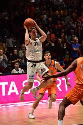 24.10.2021, easyCredit Basketball Bundesliga, BBL, Saison 2021 2022, Herren, Chemnitz Niners - Ratiopharm Ulm, Copyright: Seidel Trienitz Mindaugas Susinskas, Niners Chemnitz Chemnitz Messe Chemnitz Sachsen Germany