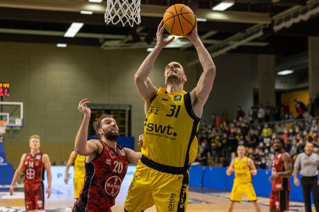 Daniel Keppeler (Tigers Tuebingen, 31)¨¨¨Tigers Tübingen vs. Bayer Giants Leverkusen, 2. Basketball, Bundesliga, Pro A, Barmer 2 Basketball, Spieltag 6, Spielzeit 2021 2022, 24.10.2021, ¨¨ Tigers Tübingen - Bayer Giants Leverkusen, Basketball, 2. Bundesliga, Barmer 2 Basketball, Spieltag 6, Spielzeit 2020 2021, 24.10.2021 Rottenburg am Neckar Copyright: xNinaxSander xEibnerxPressefotoxIx EP_NSR