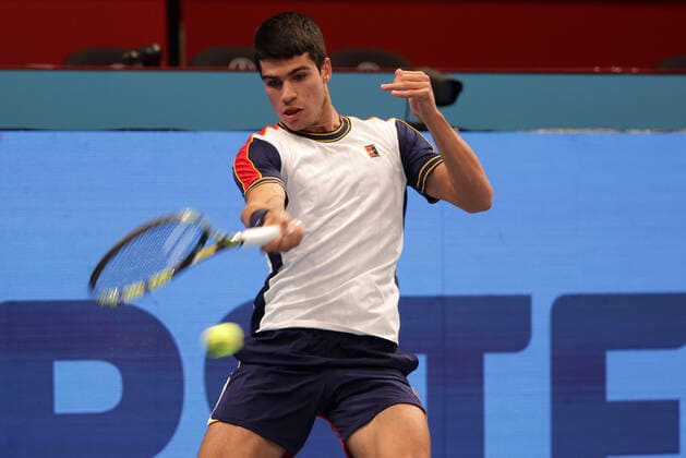 TENNIS - ATP, Tennis Herren Erste Bank Open VIENNA,AUSTRIA,25.OCT.21 - TENNIS - ATP World Tour, Erste Bank Open. Image shows Carlos Alcaraz (ESP).  GEPAxpictures xWalterxLuger