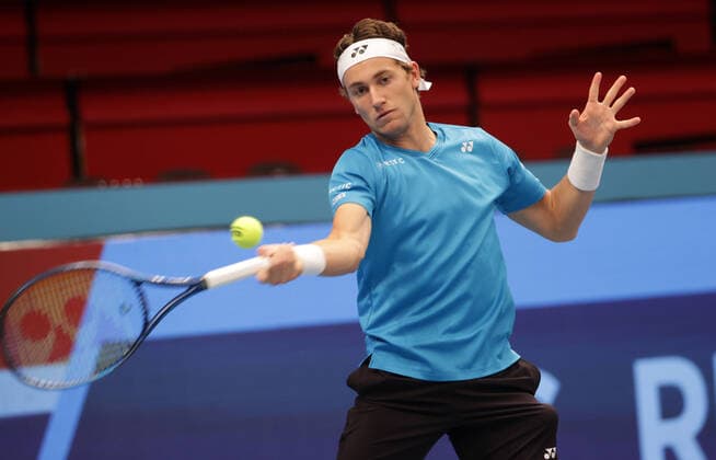 TENNIS - ATP, Tennis Herren Erste Bank Open VIENNA,AUSTRIA,26.OCT.21 - TENNIS - ATP World Tour, Erste Bank Open. Image shows Casper Ruud (NOR).  GEPAxpictures xWalterxLuger