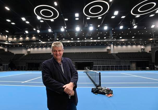 President of Czech Tennis Association Ivo Kaderka in O2 arena tennis hall for Billie Jean King Cup (former Fed Cup) in Prague, Czech Republic, October 26, 2021. (CTKxPhoto MichalxKrumphanzl) CTKPhotoP2021102605791  kru 9