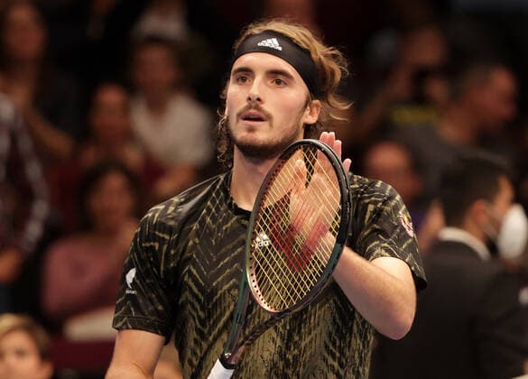TENNIS - ATP, Tennis Herren Erste Bank Open VIENNA,AUSTRIA,26.OCT.21 - TENNIS - ATP World Tour, Erste Bank Open. Image shows the rejoicing of Stefanos Tsitsipas (GRE).  GEPAxpictures xWalterxLuger