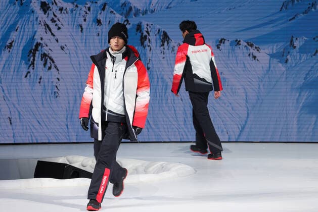 BEIJING, CHINA - OCTOBER 27: Models showcase uniforms during the release ceremony of uniforms for Beijing 2022 Olympic and Paralympic Winter games, Winterspiele,Spiele, Summer games at Shougang Park on October 27, 2021 in Beijing, China.  Copyright: xVCGx CFP111354968652 