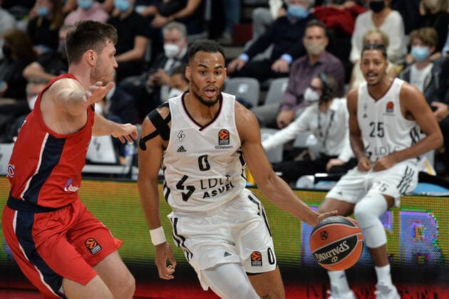 Elie Okobo (asvel) BASKETBALL : LDLC ASVEL vs CSKA Moscou - Euroleague - 27 10 2021 FredericChambert Panoramic 