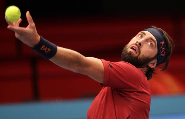 TENNIS - ATP, Tennis Herren Erste Bank Open VIENNA,AUSTRIA,27.OCT.21 - TENNIS - ATP World Tour, Erste Bank Open. Image shows Nikoloz Basilashvili (GEO).  GEPAxpictures xWalterxLuger