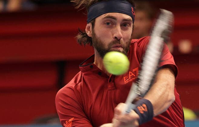 TENNIS - ATP, Tennis Herren Erste Bank Open VIENNA,AUSTRIA,27.OCT.21 - TENNIS - ATP World Tour, Erste Bank Open. Image shows Nikoloz Basilashvili (GEO).  GEPAxpictures xWalterxLuger