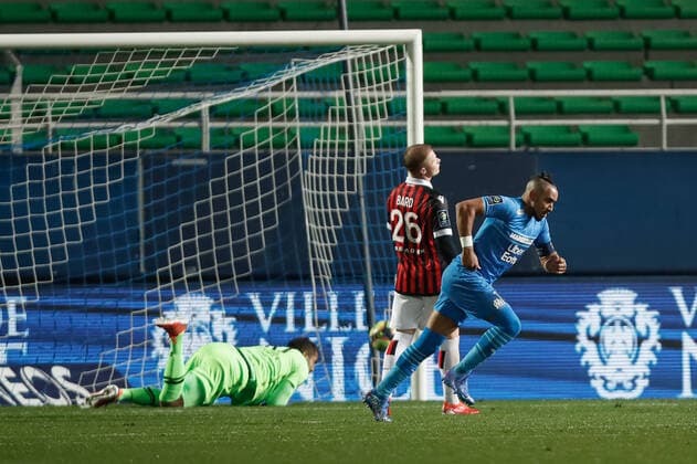 But de Dimitri Payet (Marseille) FOOTBALL : Nice vs Marseille - J3- Ligue1 Ubereat - 27 10 2021 AurelienMorissard Panoramic 