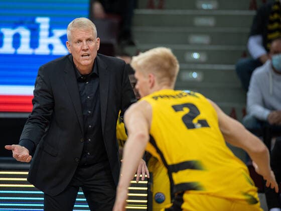 John Patrick (MHP Riesen Ludwigsburg, Head Coach), Jacob Patrick (MHP Riesen Ludwigsburg, 02), GER, MHP Riesen Ludwigsburg vs. Lenovo Tenerife, Basketball, Champions League, FIBA, 3. Spieltag, Spielzeit 2021 2022, 27.10.2021, GER, MHP Riesen Ludwigsburg vs. Lenovo Tenerife, Basketball, Champions League, FIBA, 3. Spieltag, Spielzeit 2021 2022, 27.10.2021 Ludwigsburg Copyright: xEibner-Pressefoto SaschaxWaltherx EP_SWA
