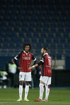 Khephren Thuram (Nice) et Amine Gouiri (Nice) FOOTBALL : Nice vs Marseille - J3- Ligue1 Ubereat - 27 10 2021 AurelienMorissard Panoramic 