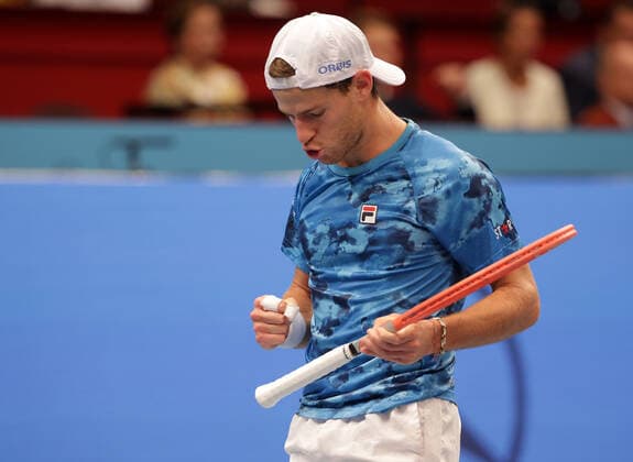 TENNIS - ATP, Tennis Herren Erste Bank Open VIENNA,AUSTRIA,28.OCT.21 - TENNIS - ATP World Tour, Erste Bank Open. Image shows the rejoicing of Diego Schwartzman (ARG).  GEPAxpictures xWalterxLuger