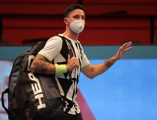 TENNIS - ATP, Tennis Herren Erste Bank Open VIENNA,AUSTRIA,28.OCT.21 - TENNIS - ATP World Tour, Erste Bank Open. Image shows Dennis Novak (AUT).  GEPAxpictures xWalterxLuger