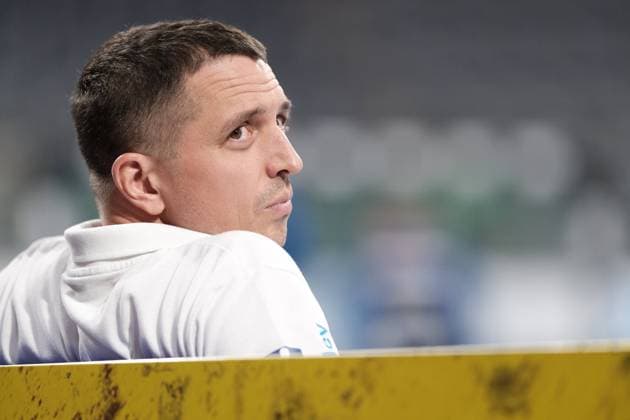 Jens Buerkle (HBW Balingen-Weilstetten,Trainer) beim Spiel Rhein Neckar Loewen vs. HBW Balingen-Weilstetten in der 1. Handball Bundesliga am 28.10.2021, GER, Rhein Neckar Loewen vs. HBW Balingen Weilstetten, Handball, 1. Handball Bundesliga, 28.10.2021 Mannheim Copyright: xEibner-Pressefotox xMichaelxBermelx