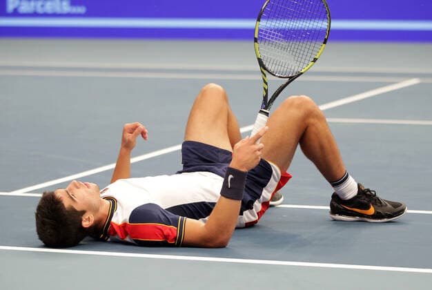 TENNIS - ATP, Tennis Herren Erste Bank Open VIENNA,AUSTRIA,29.OCT.21 - TENNIS - ATP World Tour, Erste Bank Open. Image shows Carlos Alcaraz (ESP).  GEPAxpictures xWalterxLuger
