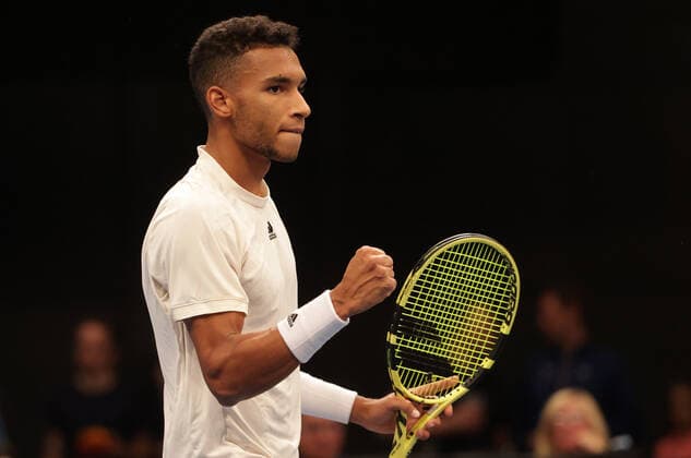 TENNIS - ATP, Tennis Herren Erste Bank Open VIENNA,AUSTRIA,29.OCT.21 - TENNIS - ATP World Tour, Erste Bank Open. Image shows the rejoicing of Felix Auger-Aliassime (CAN).  GEPAxpictures xWalterxLuger