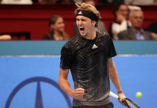 TENNIS - ATP, Tennis Herren Erste Bank Open VIENNA,AUSTRIA,29.OCT.21 - TENNIS - ATP World Tour, Erste Bank Open. Image shows the rejoicing of Alexander Zverev (GER).  GEPAxpictures xWalterxLuger