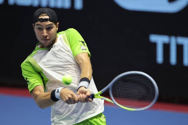 SAINT PETERSBURG, RUSSIA - OCTOBER 29: Jan-Lennard Struff in action during ATP, Tennis Herren International tennis tournament St. Petersburg Open on October 29, 2021, at Sibur Arena in Saint Petersburg, Russia. (Photo by Anatoliy Medved Icon Sportswire) TENNIS: OCT 29 St. Petersburg Open Icon2110292665