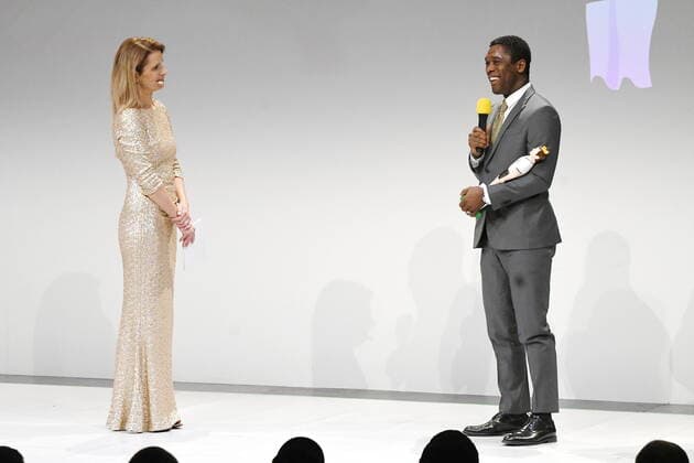Clarence Seedorf im Talk mit Katrin Müller-Hohenstein Fußball Gala Deutscher Fußball-Kulturpreis 2021 Nürnberg Copyright: xZichyx Eibner-Pressefotox EP_rzy