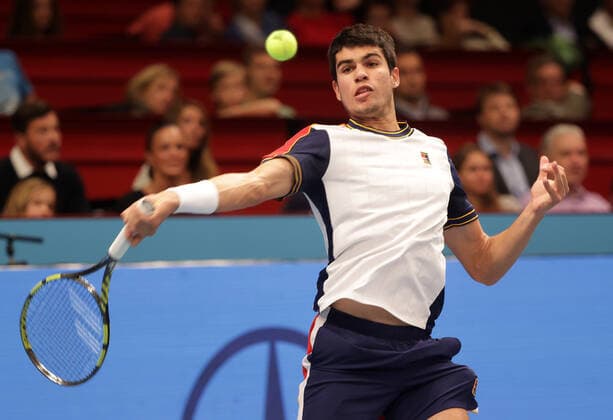 TENNIS - ATP, Tennis Herren Erste Bank Open VIENNA,AUSTRIA,30.OCT.21 - TENNIS - ATP World Tour, Erste Bank Open. Image shows Carlos Alcaraz (ESP).  GEPAxpictures xWalterxLuger