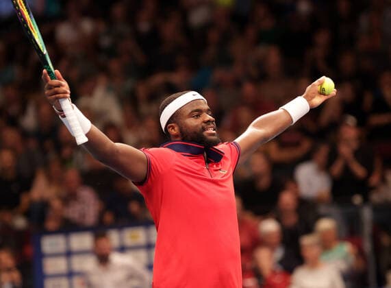 TENNIS - ATP, Tennis Herren Erste Bank Open VIENNA,AUSTRIA,30.OCT.21 - TENNIS - ATP World Tour, Erste Bank Open. Image shows the rejoicing of Frances Tiafoe (USA).  GEPAxpictures xWalterxLuger