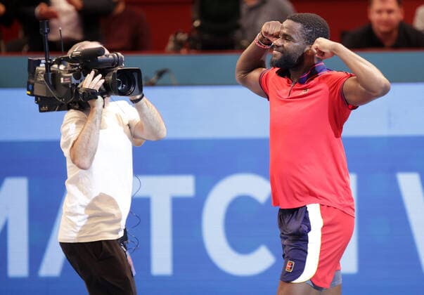 TENNIS - ATP, Tennis Herren Erste Bank Open VIENNA,AUSTRIA,30.OCT.21 - TENNIS - ATP World Tour, Erste Bank Open. Image shows the rejoicing of Frances Tiafoe (USA).  GEPAxpictures xWalterxLuger