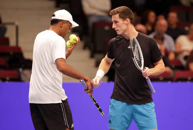 TENNIS - ATP, Tennis Herren Erste Bank Open VIENNA,AUSTRIA,30.OCT.21 - TENNIS - ATP World Tour, Erste Bank Open. Image shows Rajeev Ram (USA) and Joe Salisbury (GBR).  GEPAxpictures xWalterxLuger