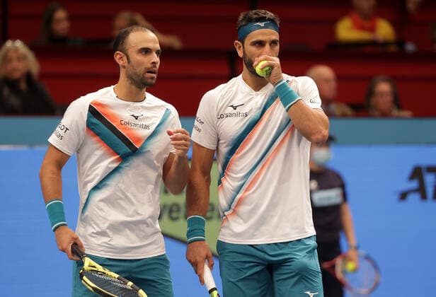TENNIS - ATP, Tennis Herren Erste Bank Open VIENNA,AUSTRIA,31.OCT.21 - TENNIS - ATP World Tour, Erste Bank Open, final. Image shows Juan Sebastian Cabal and Robert Farah (COL).  GEPAxpictures xWalterxLuger