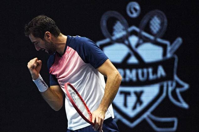6686141 31.10.2021 Croatia s Marin ?ili?? competes in the men s singles final match against Taylor Fritz, of the USA, at the St. Petersburg Open international tennis tournament in St. Petersburg, Russia. Alexander Galperin Sputnik Russia Tennis St Petersburg Open  61bc22d80b8e795c