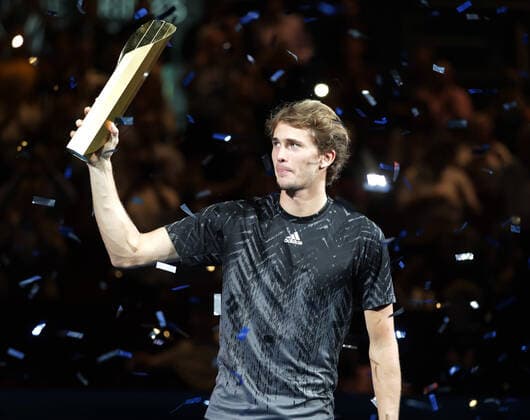 TENNIS - ATP, Tennis Herren Erste Bank Open VIENNA,AUSTRIA,31.OCT.21 - TENNIS - ATP World Tour, Erste Bank Open, final. Image shows Alexander Zverev (GER). Keywords: trophy.  GEPAxpictures xWalterxLuger