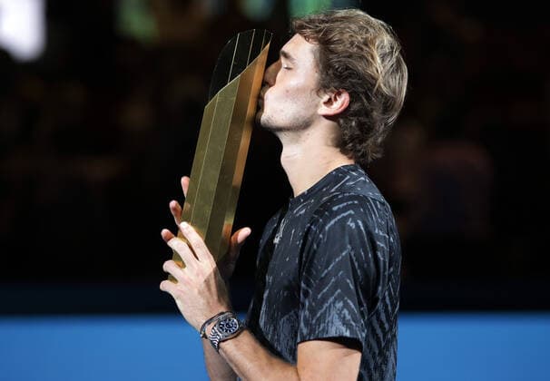 TENNIS - ATP, Tennis Herren Erste Bank Open VIENNA,AUSTRIA,31.OCT.21 - TENNIS - ATP World Tour, Erste Bank Open, final. Image shows Alexander Zverev (GER). Keywords: trophy.  GEPAxpictures xWalterxLuger