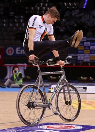 BAU 31.10.2021 Stuttgart Indoor Cycling World Championships 2021, Men Single, Weltmeister Lukas Kohl (GER)