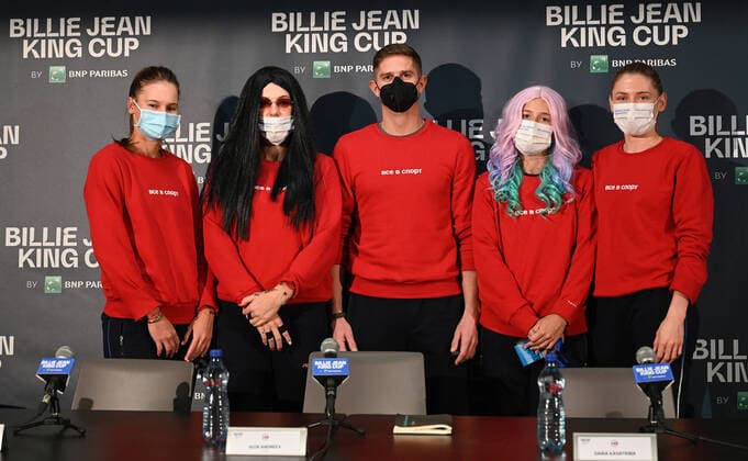 2021 Billie Jean King Cup Finals Russian press conference, PK, Pressekonferenz Russian Team