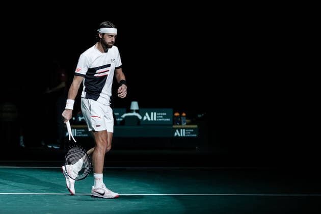 Nikoloz BASILASHVILI (GEO) TENNIS : Rolex Paris Masters - Jour 1 - 01 11 2021 AurelienMorissard Panoramic 