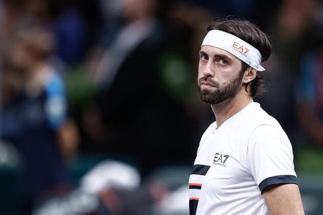 Nikoloz BASILASHVILI (GEO) TENNIS : Rolex Paris Masters - Jour 1 - 01 11 2021 AurelienMorissard Panoramic 